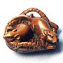 Rat & Mouse Wooden Netsuke