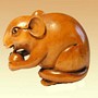 Rat & Mouse Wooden Netsuke