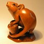 Rat & Mouse Wooden Netsuke