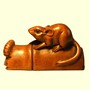 Rat & Mouse Wooden Netsuke