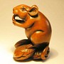 Rat & Mouse Wooden Netsuke