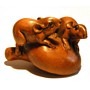 Rat & Mouse Wooden Netsuke