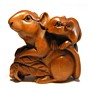 Rat & Mouse Wooden Netsuke