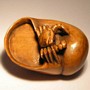 Wood Netsuke--Snail & Whelk 