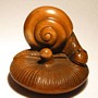 Wood Netsuke--Snail & Whelk 