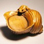 Wood Netsuke--Snail & Whelk 