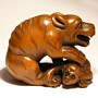 Wooden Netsuke--Tiger