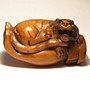 Wooden Netsuke--Tiger