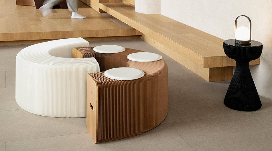 Paper Made Folding Accordion Bench BC01