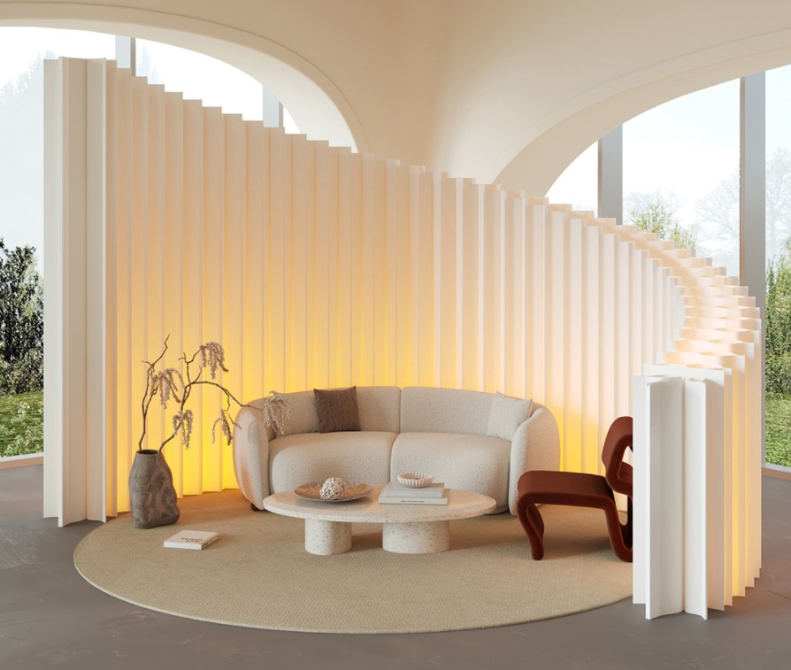 Harp Shape Paper Art Screen SC05