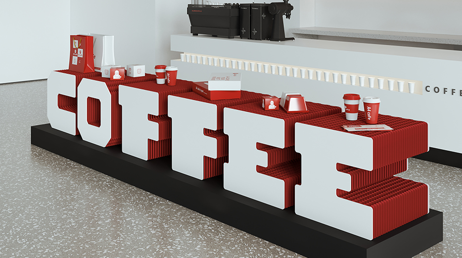 Letters and Digits Shape Kraft Paper Made Folding Display Stand BS21