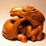 Wooden Netsuk--Horse
