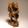 Wooden Netsuke--Figure Sculpture--Man