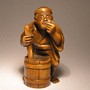 Wooden Netsuke--Figure Sculpture--Man
