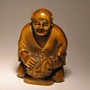 Wooden Netsuke--Figure Sculpture--Man